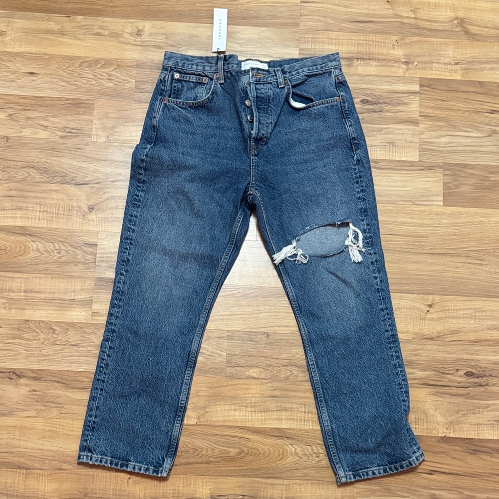 Topshop Dark Blue Straight Jeans 31